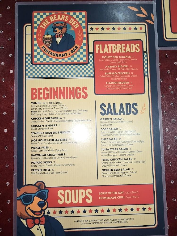 Bear's Den Menu image 1