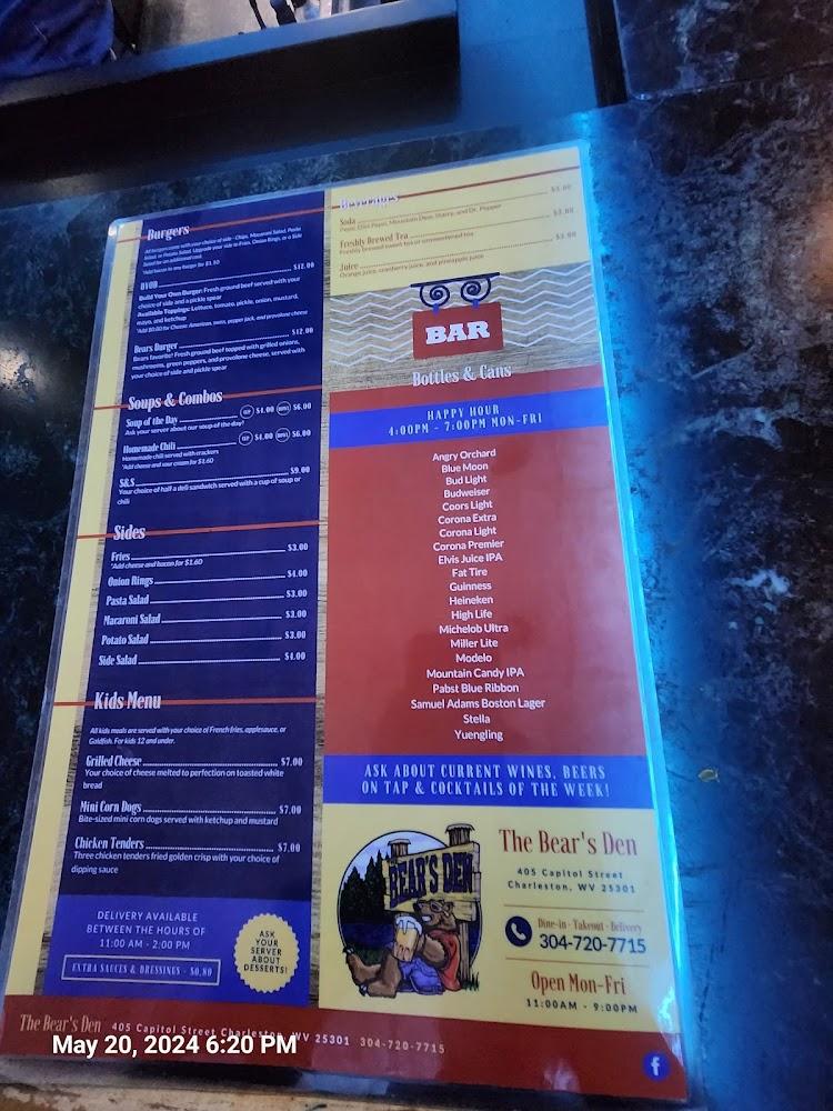 Bear's Den Menu image 3