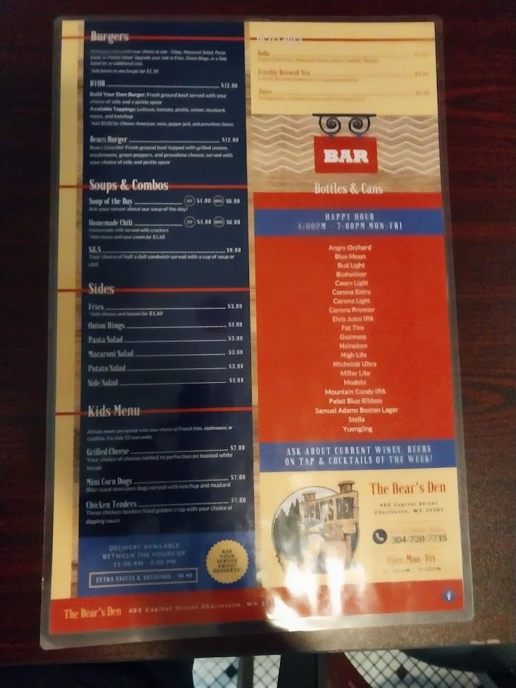 Bear's Den Menu image 4